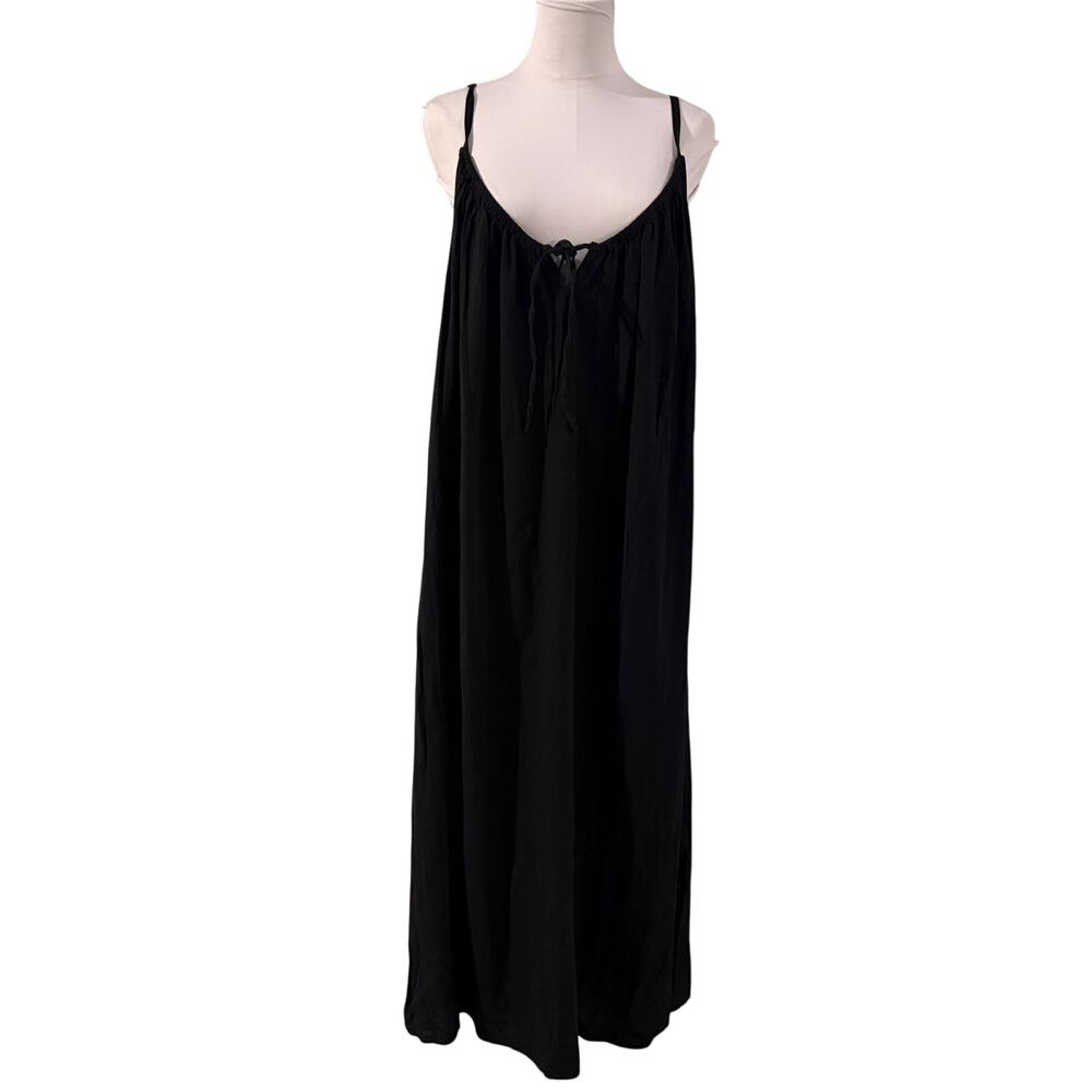 NWT Old Navy Black Cami Maxi Dress 3X Cotton Blend Boho Resort Vacation Summer - Picture 2 of 9